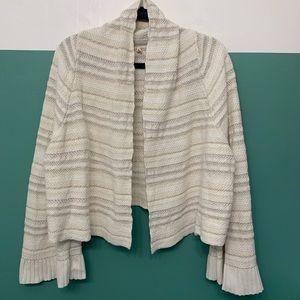Anthropologie Moth Mahalia Striped Bell Sleeve Open Front Cardigan Size large